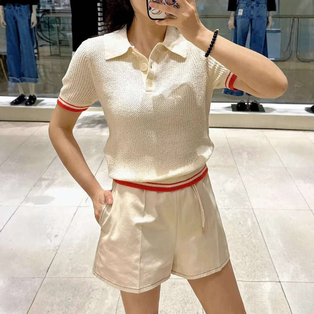 2026 Spring/Summer New Designer Lightweight Spring Cotton Blended Knitted Short Sleeve Polo Shirt