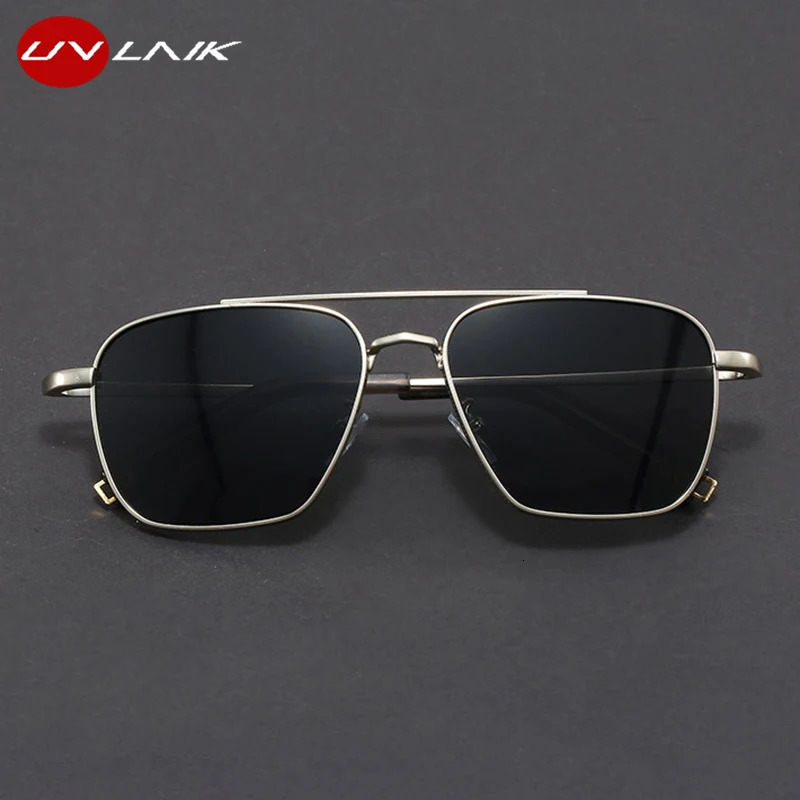 Vintage Personalized Sunglasses Men Ultra-light Square Metal Frame Double Beam Ultraviolet Protection Sun Glasses 260312