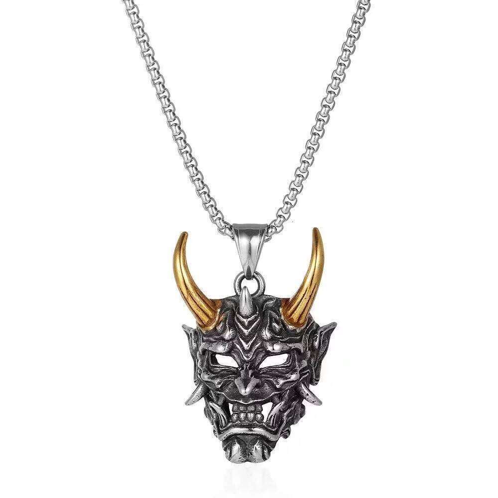 Fashion Gothic Mask Pendant Hip Hop Personality Cool Party Decoration Punk Retro Devil Necklace for Men and Women H260312