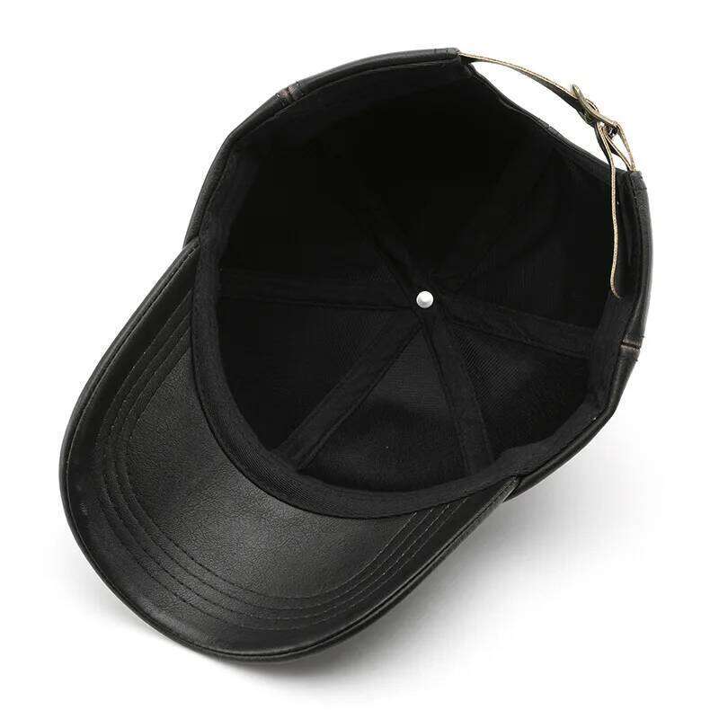 FS Black Brown Retro PU Leather Cap For Men Winter Women Hats Luxury Brand Baseball Caps Outdoor Sports Golf Hat Bone Masculino Z260314
