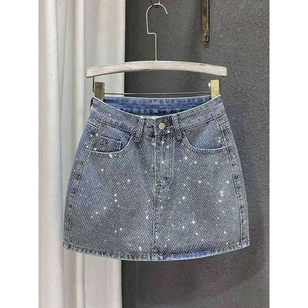 DEAT Personality Hot Splice Denim Skirt Women's High Waist Solid Color Slim Wrap Hip Skirts Female 2026 Summer 11XX2061 Z260314