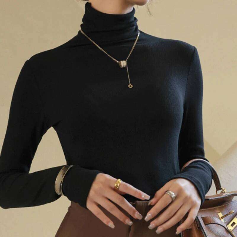Autumn New Turtleneck basic Knitted Pullovers High-End Sense Temperament Long Sleeve Sweaters Fashion Slim Fit Bottoming Tops Z260313