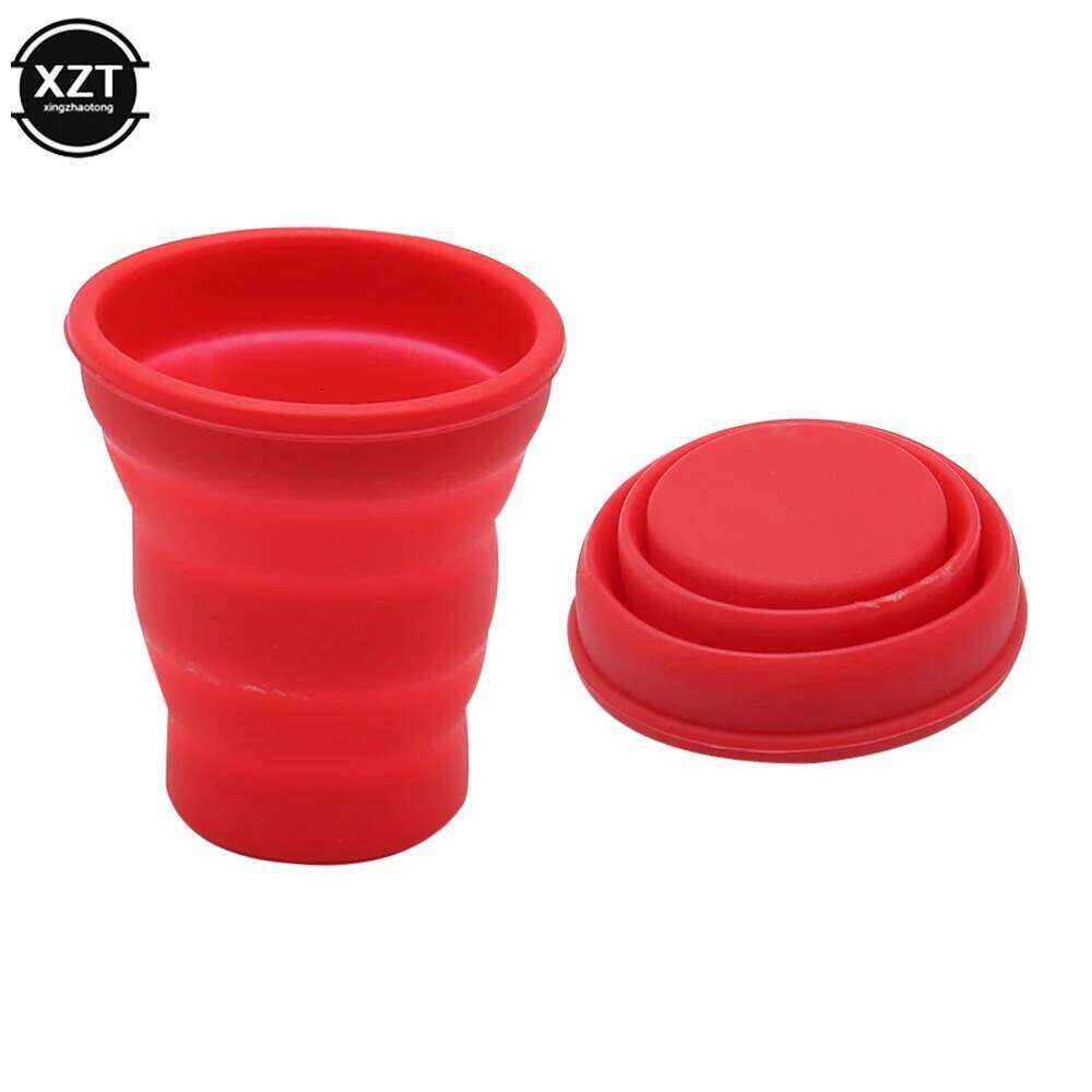Portable Silicone Retractable Folding Without lid 200ML High Temperature Resistant Outdoor Travel Water Cup Z260313