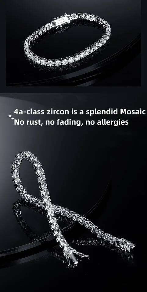 Factory price 925 silver plated 18K gold 4A grade Zircon tennis bracelet for men and women fashion personality exquisite jewelry Z260313