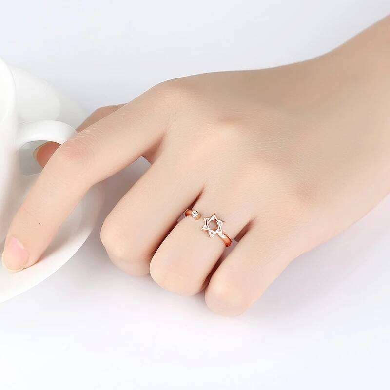 LYNNE Jewelry Fashion 925 Sterling Silver Hollow Star Zircon Rings Wholesale Women Trend Resizable CZ Ring Fine Birthday Gift H260312