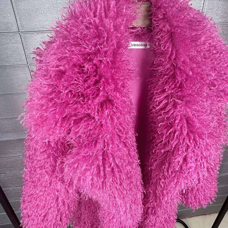 DEAT 2025 Autumn Winter New Fashion Beach Wool Faux Fur Coat For Women Suit Collar Solid Color Long Overcoat Female 11A07448 Z260313