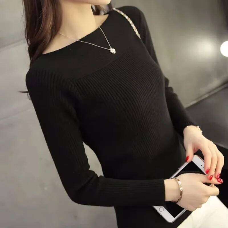 2024 Winter Solid Long Sleeve Woman Sweater Autumn Elegant O-neck Knitted Tops Office Lady Pullover Clothing Z260313