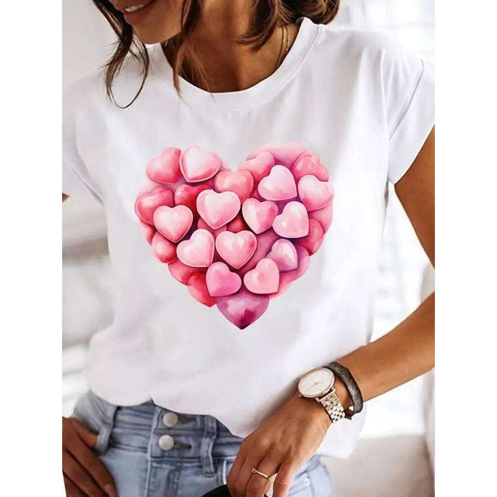 Clothes T Female Clothing For Women Graphic Tee Fashion Lady Sweet Flower 90s Casual Top O-neck Short Sleeve Print T-shirts Z260314