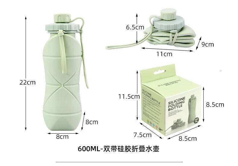 600ml 620ml Silicone Outdoor Travel Cycle Portable Expandable Large Capacity Fold Water Bottles 1s004 Z260313