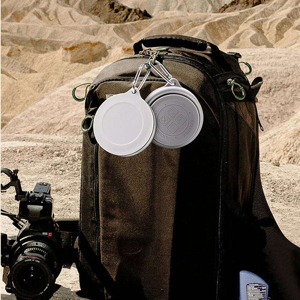 Portable Foldable Travel Mug Leak Proof with Carabiner Silicone Drinking Heat-resistant Space Saving Retractable Camping Cup Z260313
