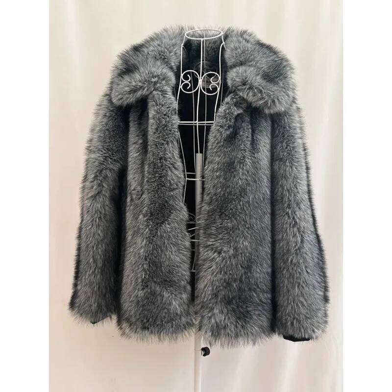Luxury Brand Men's Autumn Winter Fluffy New Business Casual Silver Fox Jacket Faux Fur Coats Charming Warm Tops JJ982 Z260313