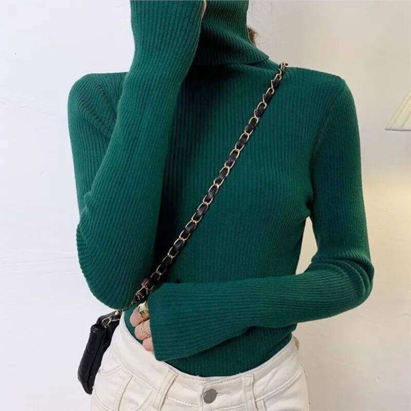 Women's Knitted Pullover Sweater New Sweaters Ladies Turtleneck Top Women Bottoming Jumper Winter Clothes Woman Z260313