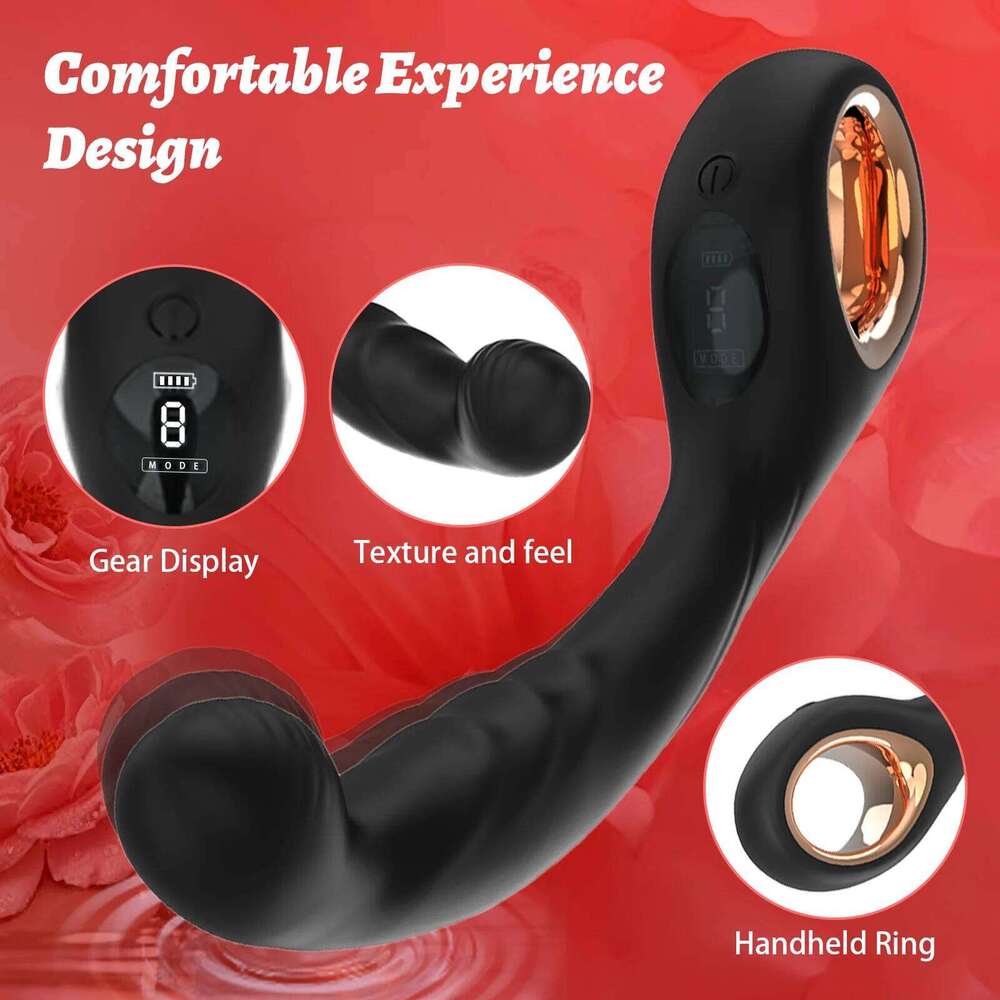 Handheld LCD Butt Vibrator G-spot Stimulator Vibrating Anal Plug Electric Dildo Prostate Massager Sex Toys For Men Women 26H0313