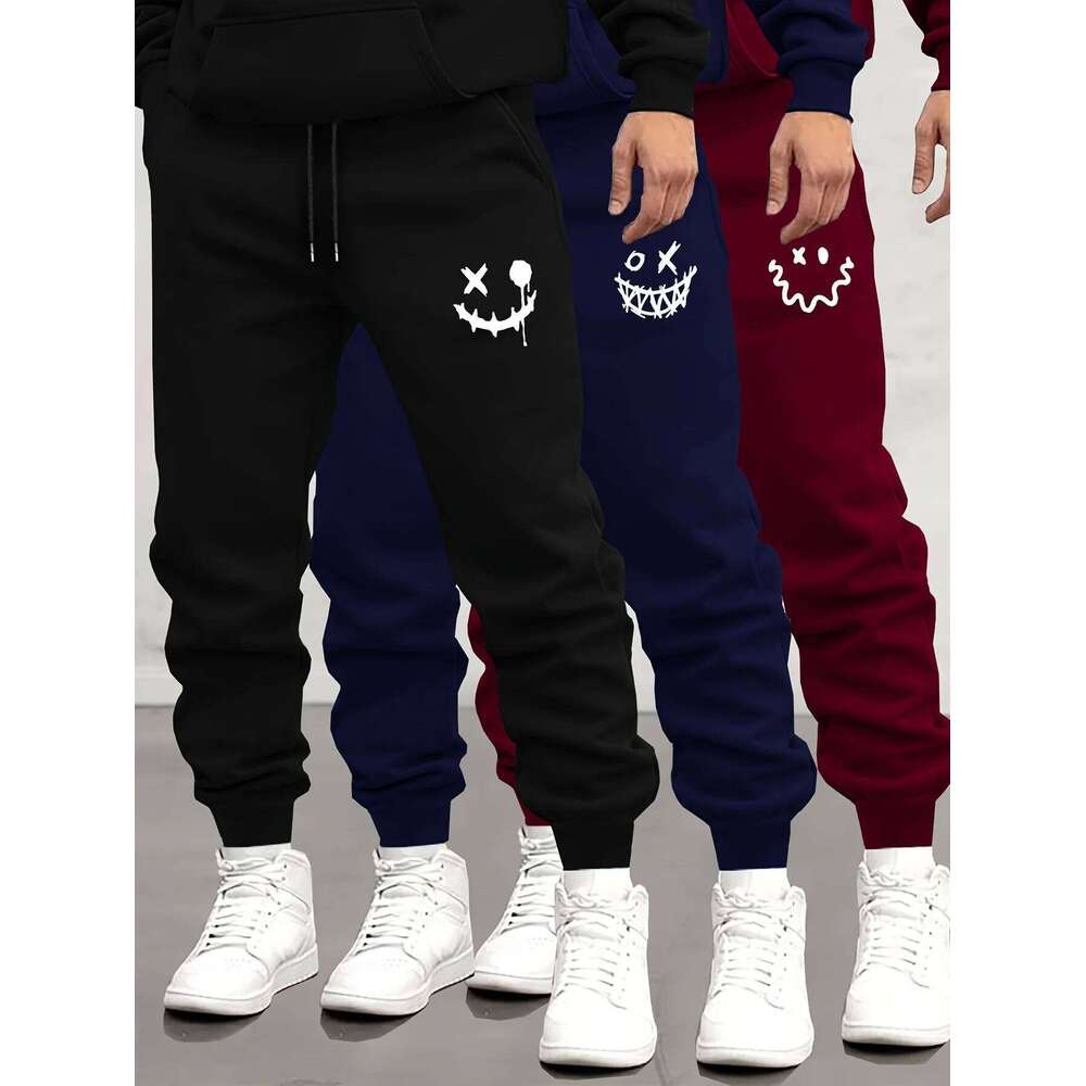 Autumn/Winter Men's Monster Smile Printed Lace-up Sweatpants Men Casual for Daily Wear with Jogging Pants S-3XL Z260315