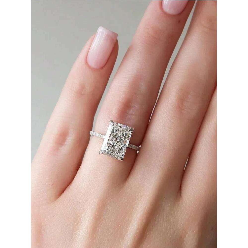 925 Sterling Silver 2-5CT Rectangle Zircon Gorgeous Shiny Ring For Women Anniversary Wedding Luxury High Quality Fine Jewelry H260312