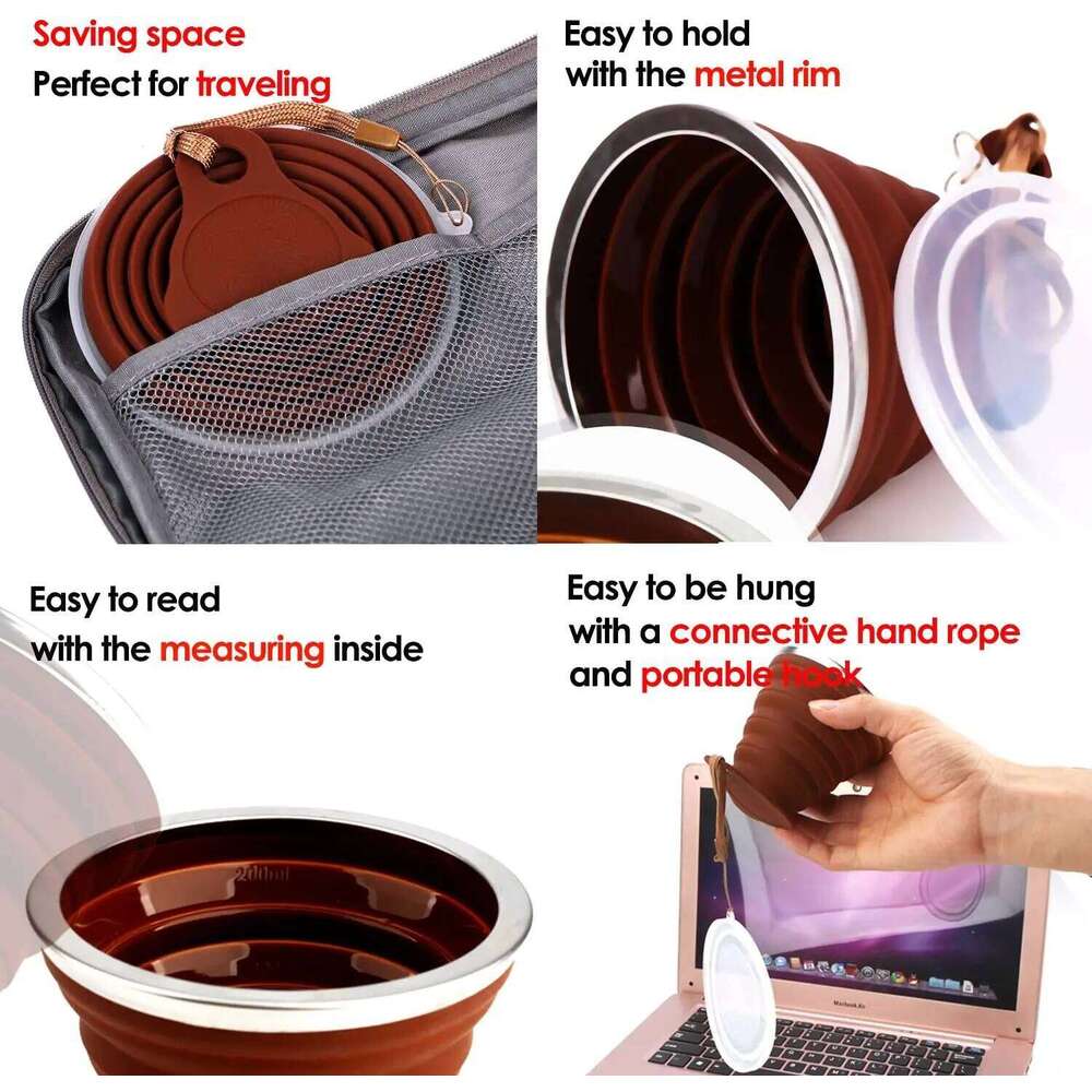 Silicone Foldable Cup Collapsible Telescopic Cute Bottle Outdoor Travel Children Cups Teacups Ware Jug Drink Water Copa Z260313