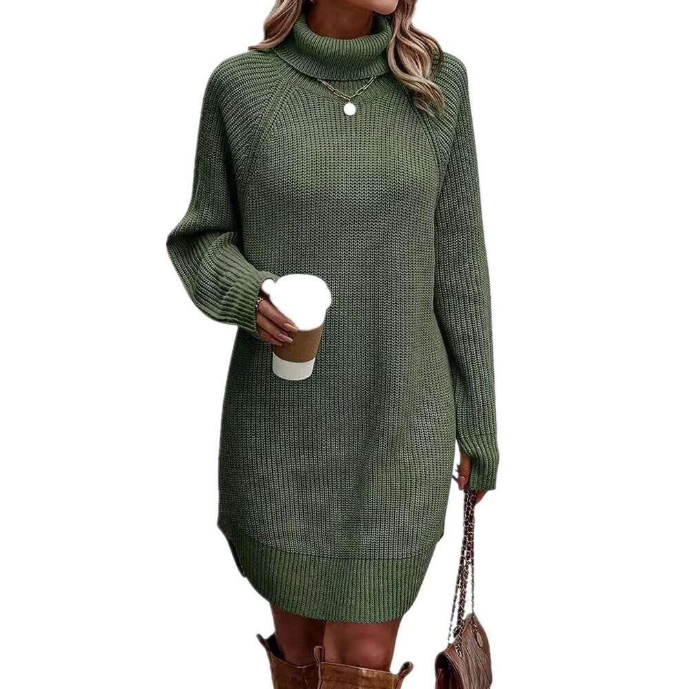 Ribbed Knit Long Sleeve Dresses Autumn And Winter New Texture Loose Sweater Dress Temperament Women's Vestidos Z260313