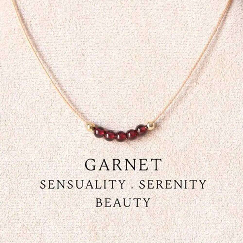 Garnet Beaded January Birthstone Necklaces Crystal Jewelry H260312