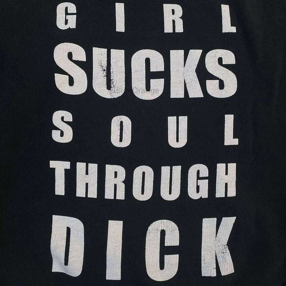 High-quality Vertical Letter Cotton Printed Pure Black Casual High Street Loose Hoodie Top Harajuku hoodies women Z260315