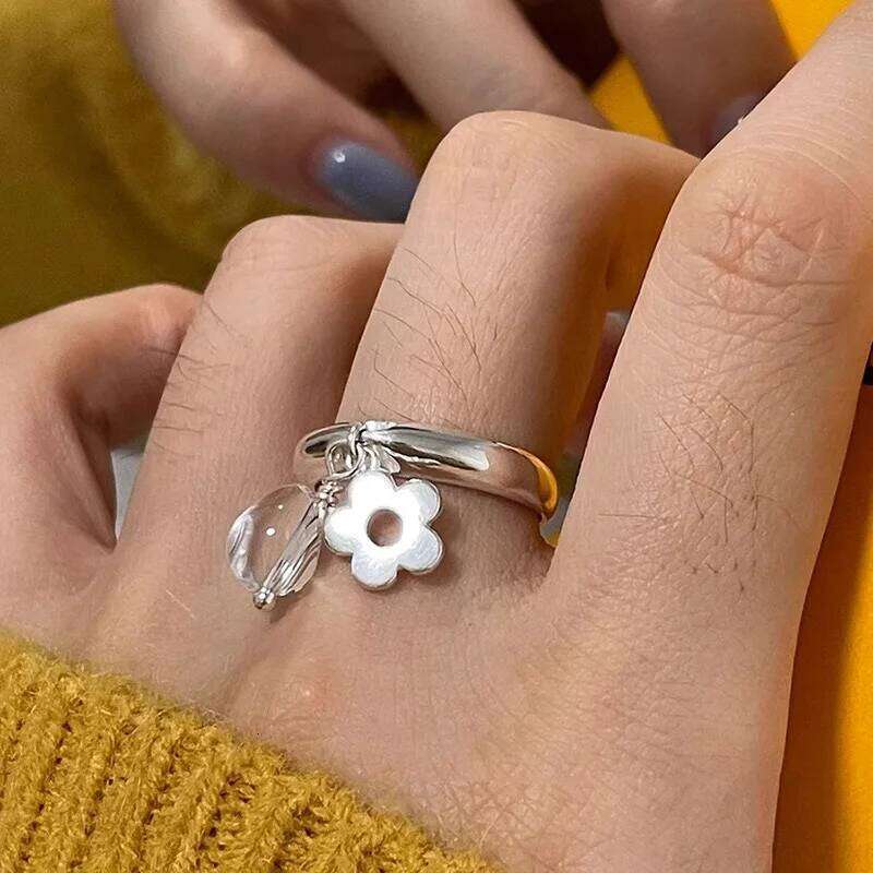 925 Sterling Silver Rings for Women Men Couple Minimalist Handmade Simple Flower Smooth Ring Party Jewelry Gift Prevent Allergy H260312