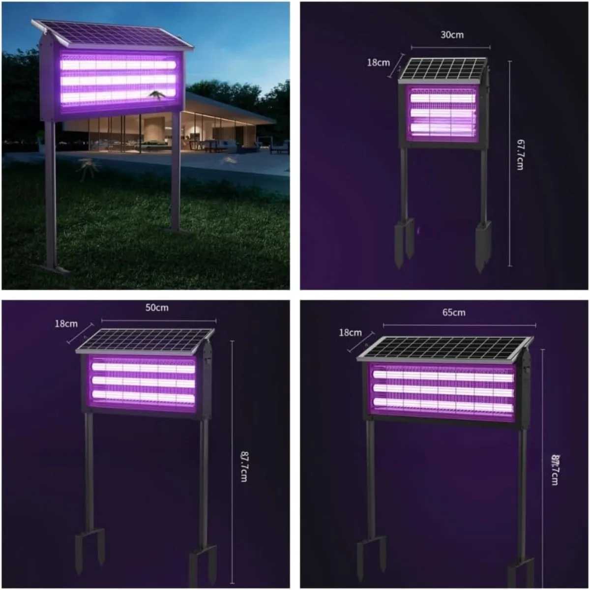 JOYINLED Powerful 20/40W Solar Mosquito Killer Lamp Outdoor Garden Light Waterproof Electric Insect Trap with UV Attractant H260313