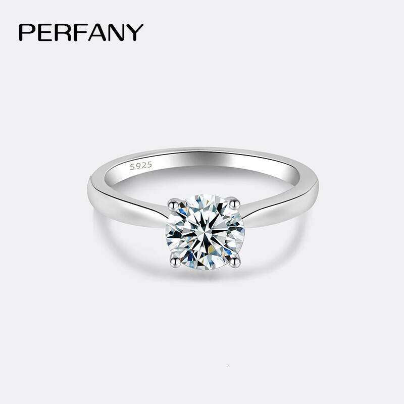 PERFANY 0.5/1/2CT Moissanite Women's Engagement Ring S925 Pure Silver Classic Four Claw GRA Certified Diamond Wedding Jewelry H260312