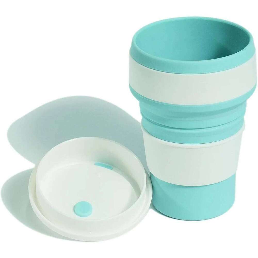 Leakproof Collapsible Silicone Travel Mug Reusable Foldable Bottle Hot Coffee/Cold Water Perfect for Camping & Cycling Z260313