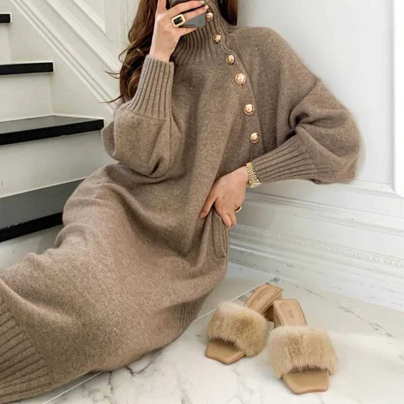 2024 Autumn/Winter New Style Fashionable Casual Elegant with Coat Inner Sweater Long Cross Knee Base Knitted WomenT260314