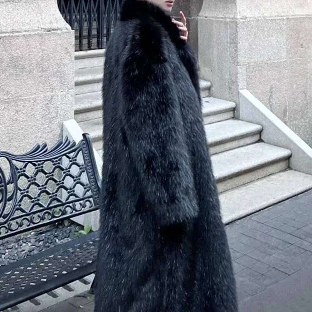 Mens Faux Fur Furry Warm Autumn Winter Streetwear Fashion Trend Youth Soft Casual Comfort Mid-Length Coat Men'S Clothing Z260313
