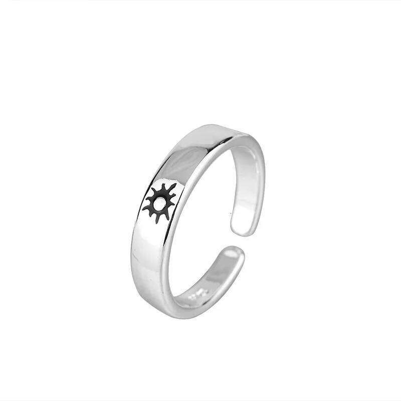 New Personality Sun And Moon Star Couple 925 Sterling Silver Jewelry Simple Exquisite Popular Opening Rings R183 H260312