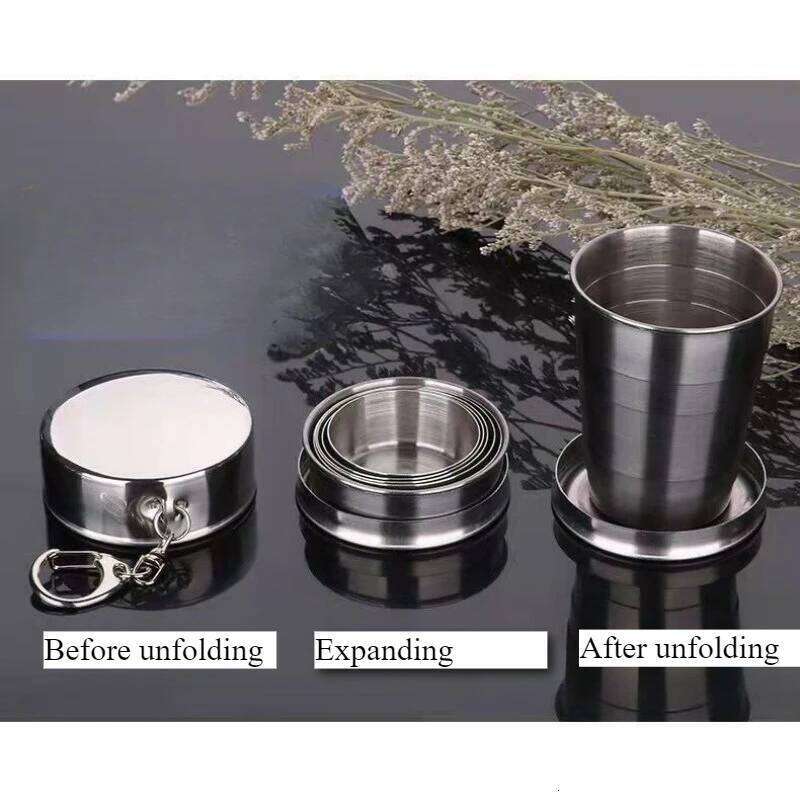 Summer Stainless Steel Telescopic Folding Portable Travel Wash Compressed Cup Lightweight Durable Design Kitchenware Z260313