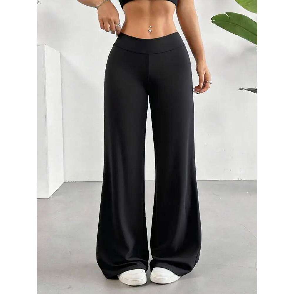 Casual Straight Leggings Women's High Waist Butt Lifting Wide Leg Pants Soft Stretchy Fitness Yoga Active Trouser Daily Wear