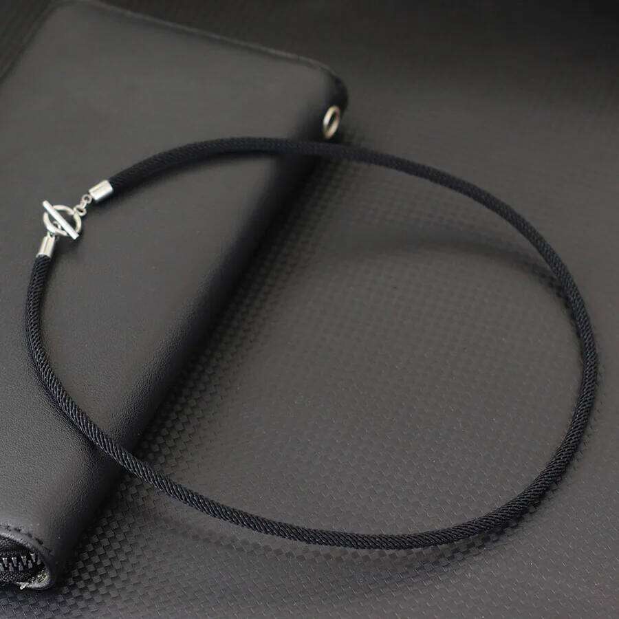 New Simple Style Men Necklace Grade A 4mm Milan Rope Stainless Steel OT Buckle Collar 18inches 24 inches Lucky Red Thread Colar H260312