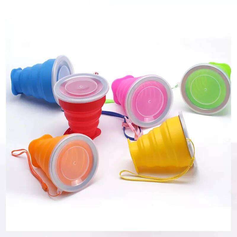 200ml Silicone Folding Travel Cup Portable Lightweight Collapsible Water Bottle with Dustproof Lid Z260314