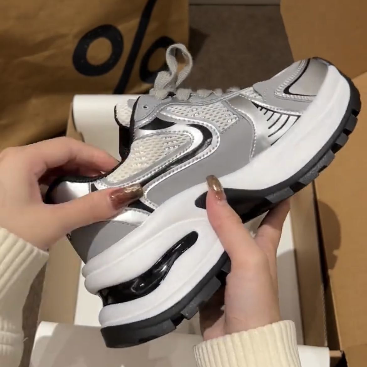 2026 New Trendy Shoes Designer Shoes Dad Shoes Versatile Thick-Soled Height-Increasing Hot-Selling Casual Sports Shoes Trendy Shoes