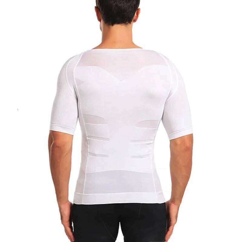 Slimming Shaper Posture Vest Men's Compression T-Shirt Body Building Fat Burn Chest Tummy Slim Dry Quick Under Shirt 26Y0313