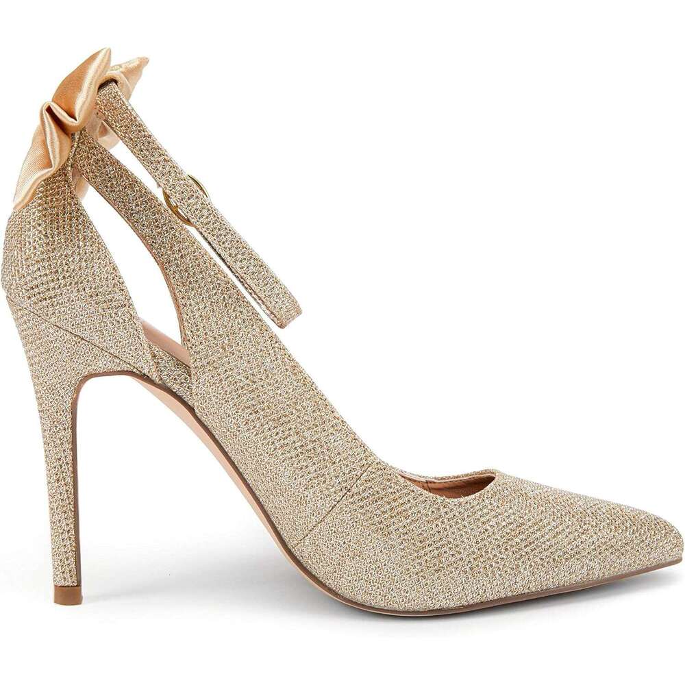 Womens High Heels Bow Tie Back Sexy Stiletto Ankle Strap Wedding Dress Pumps Shoes MOJIDASHU