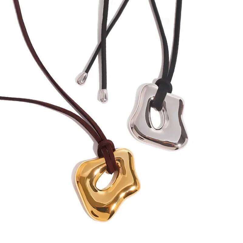 Modern Jewelry Popular Irregular Simply Design Smooth Hollow Pendant Necklace For Women Party Gifts Hot Sale Accessories H260312