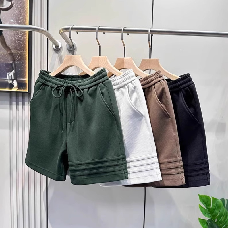 Luxury Brand Designer Clothes Summer Classic Three-Stripe Design Heavy-Duty Sports Casual Shorts For Men, Loose-Fitting American-Style Mid-Length Pant