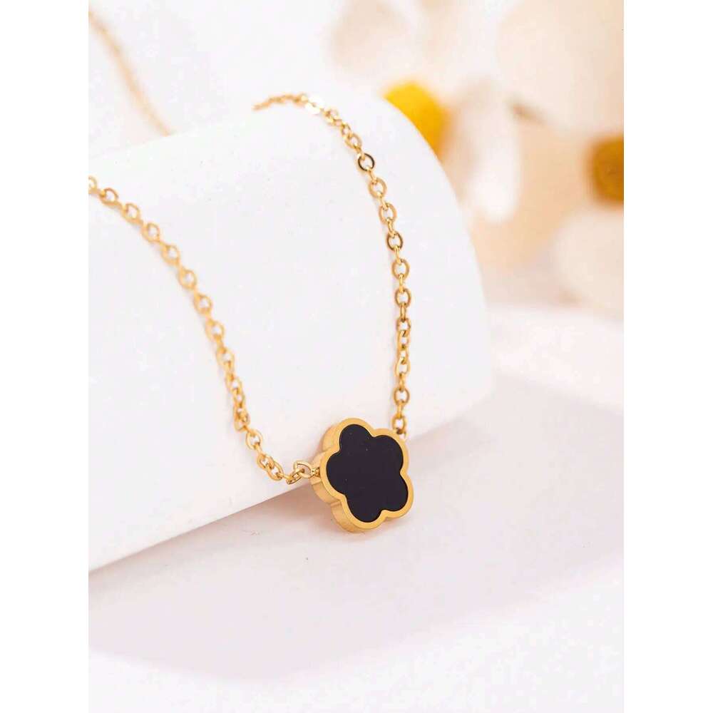 1PC Stainless Steel Pendant Necklace Cr And Flower Design for Women Versatile Occasion Jewelry Unboxed H260312