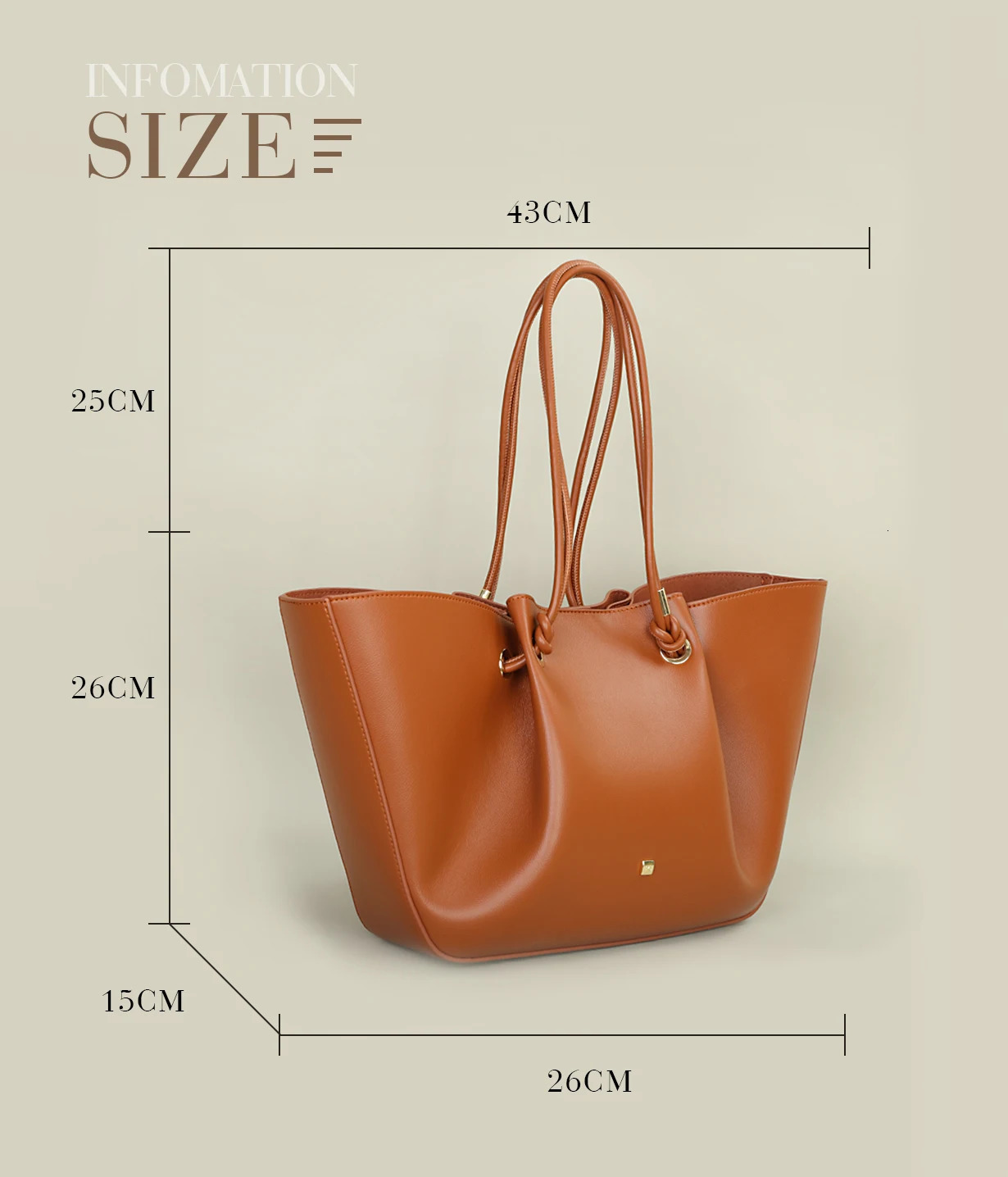 PG Atmosphere Classic Large Capacity 2026 Fashion PU Artificial Eco-Friendly Leather Shoulder Bag 260303