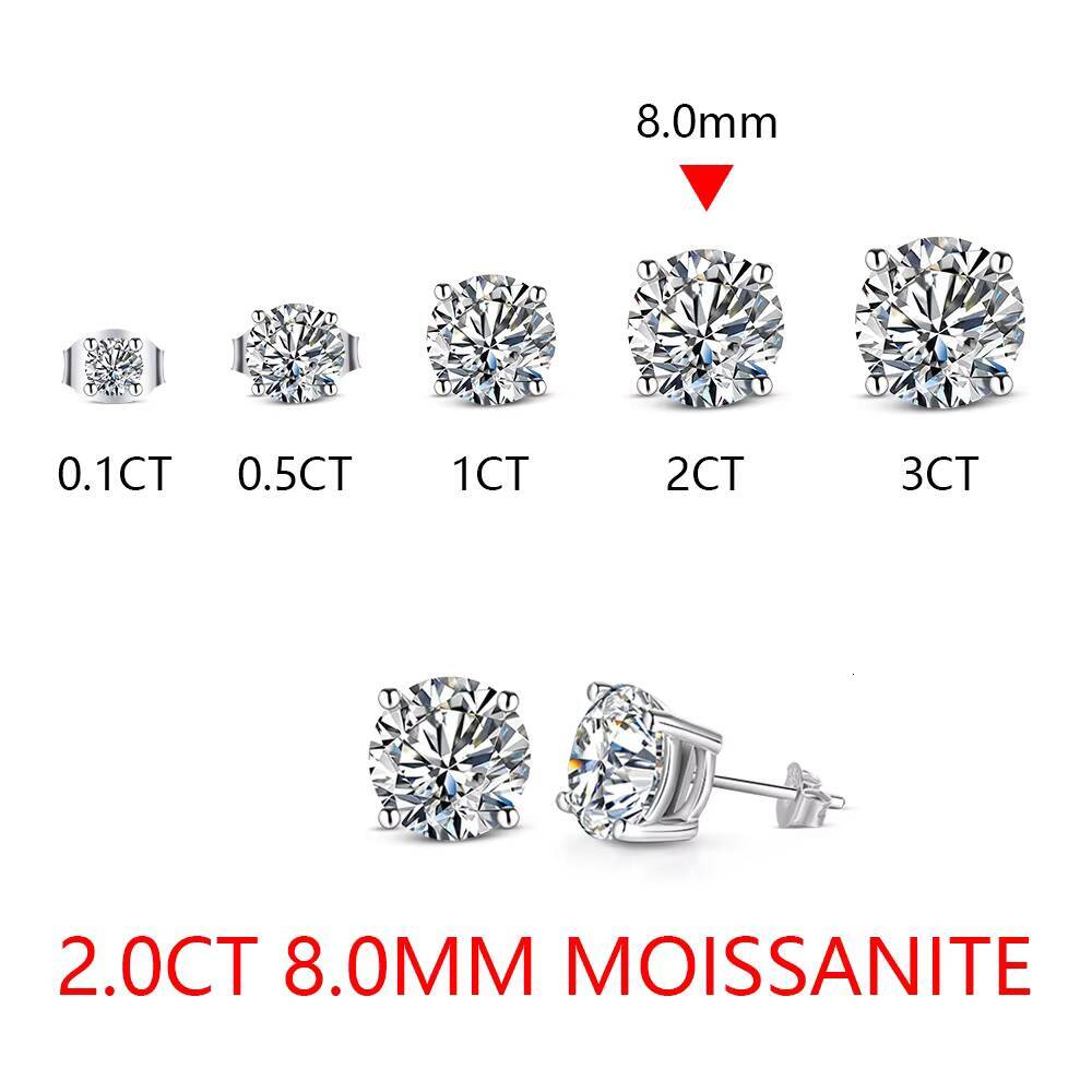 Hot Sale Luxury Moissanite Gemstones Brilliant Cut Moissanite VVS Earrings Ring 925 Sterling Silver Gift for Woman