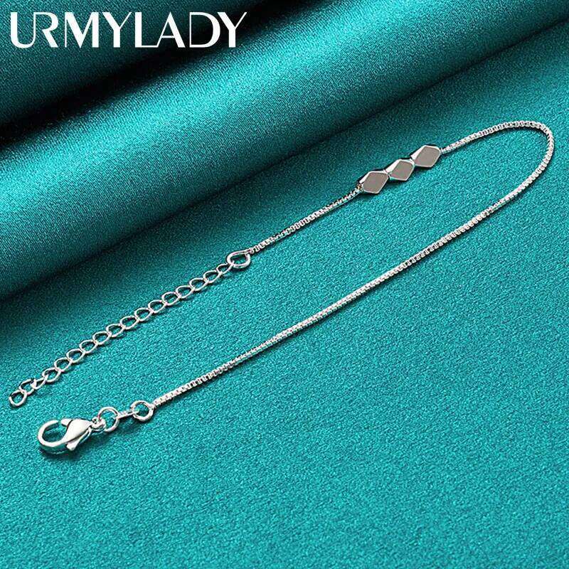 URMYLADY 925 Sterling Silver Three Rhombus Bracelet For Women Wedding Party Fashion Jewelry Z260313