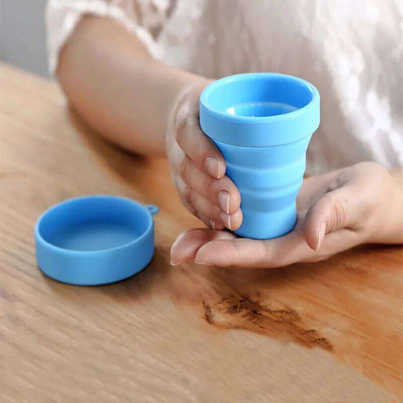 Folding Cup150ml Food Grade Silicone Water With Cleaning And Storage For Outdoor Travel Portable Retractable Cup Z260314
