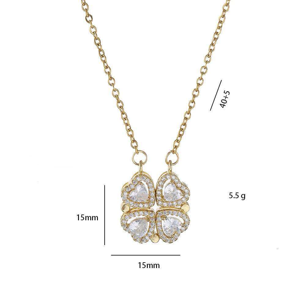 Romantic Sweet Can Open Zircon Cr Choker Necklace for Women Girls Trendy Stainless Steel Chain Bling Jewelry Gifts H260312