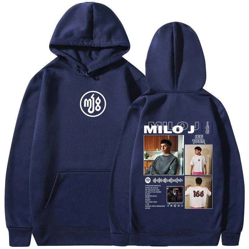 Rap Singer Milo J 166 Album Tour Merch Hoodie 2025 Autumn/winter Men Women Harajuku Hip-hop Pure Cotton Oversized Pullover Z260314