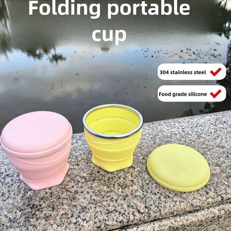 Foldable Water 180ml for Travel and Business Trip Portable Silicone Camping Mug Food Grade Outdoor Drinking Cup Z260314