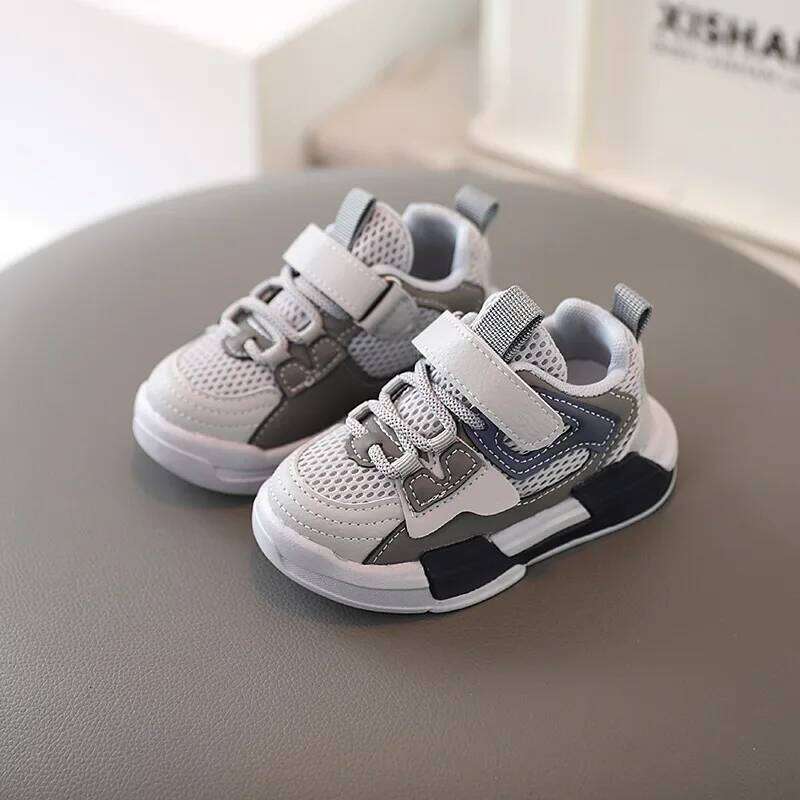 Sports Spring Flats for Boys Girls Soft Bottom Breathable Sneakers 1-6 Years Kids Outdoor Casual Shoes 26Y0313