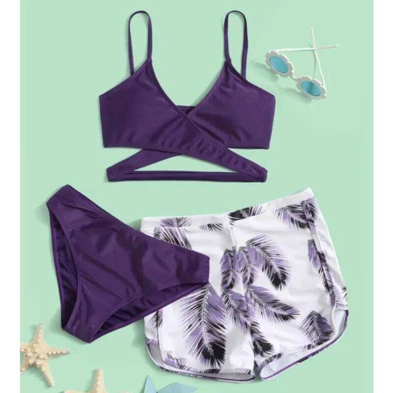 New Sexy Three-Piece Bikinis 2025 Women's Swimwear Push Up Female Swimsuit Swimming Bathing Suits Brazilian Bikini Set Beachwear Y260303