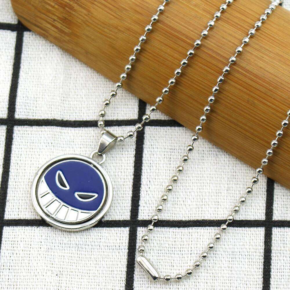 Ace Necklace for Women Men Anime Metal Necklaces Jewelry Rotating Pendant Chains Choker Collares Charm Gift H260312